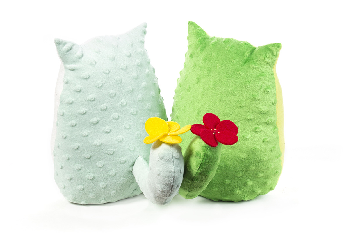 Cactus Cat plush toys by Sophia Adalaine // cute handmade grumpy cactus cats prickly disposition