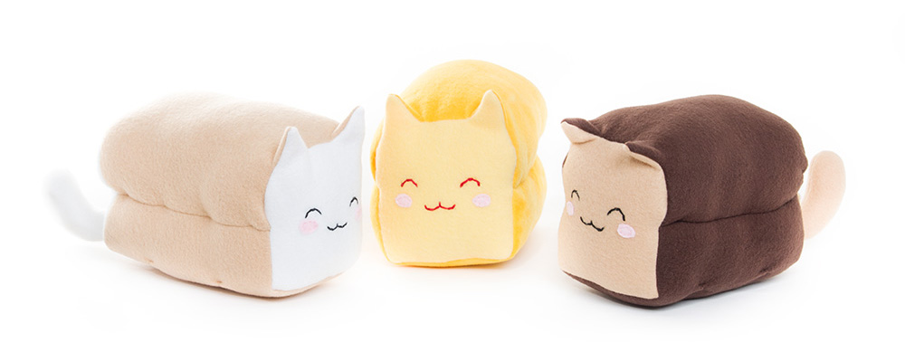 Catloaf plush toys by Sophia Adalaine // handmade white wheat saffron cat bread loaf
