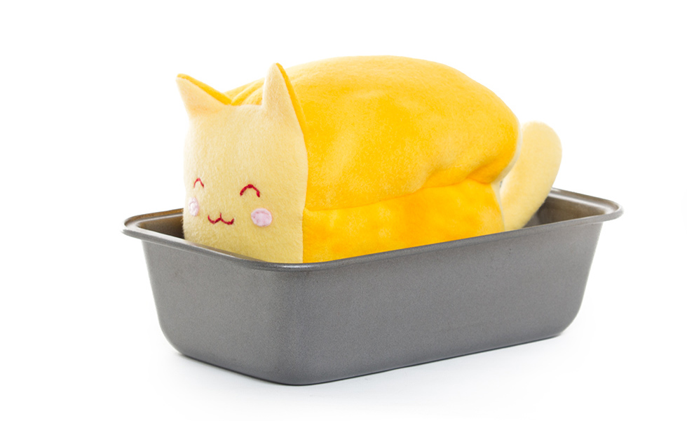 Catloaf plush toys by Sophia Adalaine // handmade yellow saffron cat bread loaf