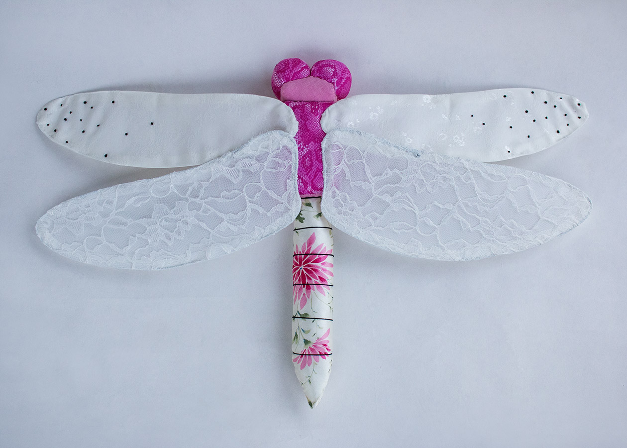 Dragonfruit Dragonfly // soft sculpture art by Sophia Adalaine