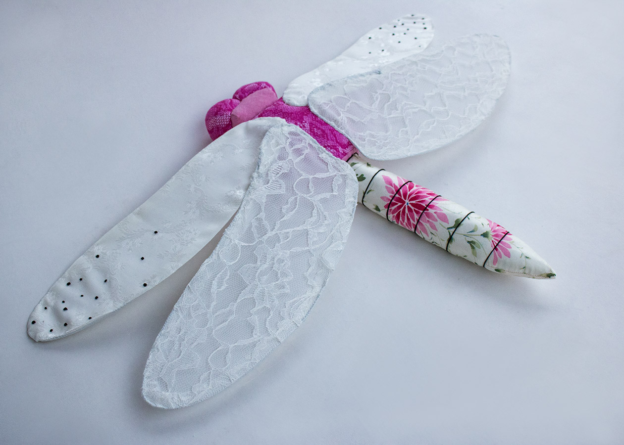 Dragonfruit Dragonfly // soft sculpture art by Sophia Adalaine