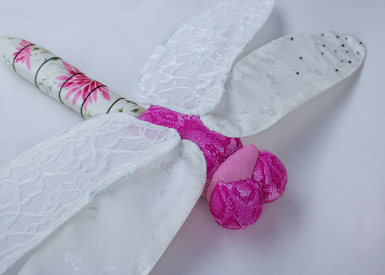 Dragonfruit Dragonfly // soft sculpture art by Sophia Adalaine