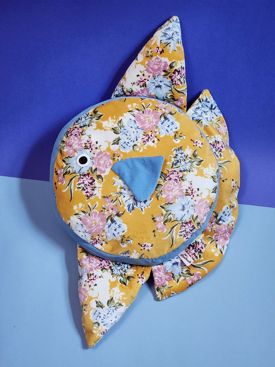 Custom Mola Mola Sunfish zafu art commission by Sophia Adalaine // beautiful Eco-friendly Friend cushion