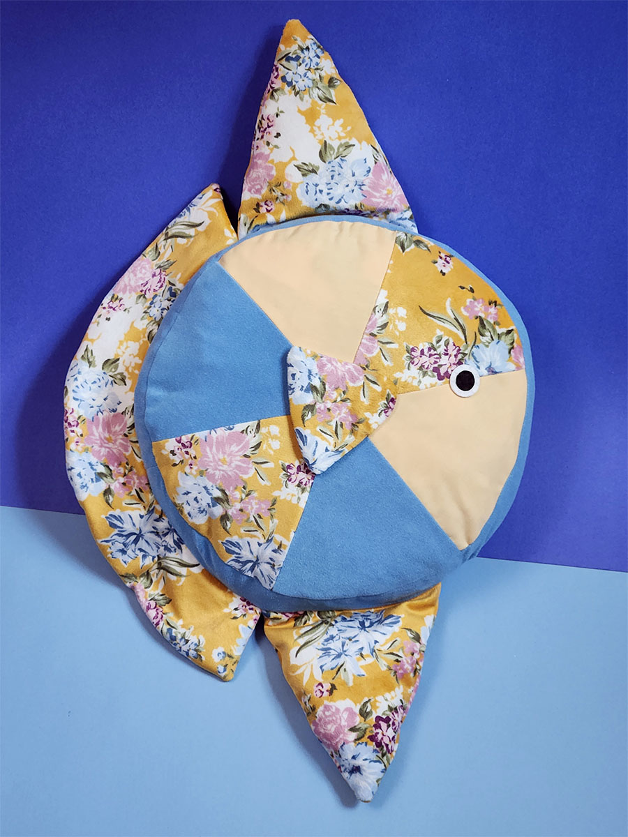 Custom Mola Mola Sunfish zafu art commission by Sophia Adalaine // beautiful Eco-friendly Friend cushion