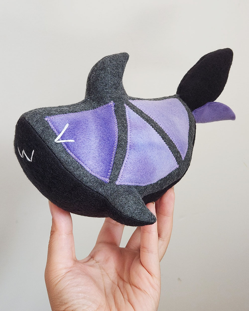Custom plush toy art commission by Sophia Adalaine // cute handmade goth Baby Lemon Shark