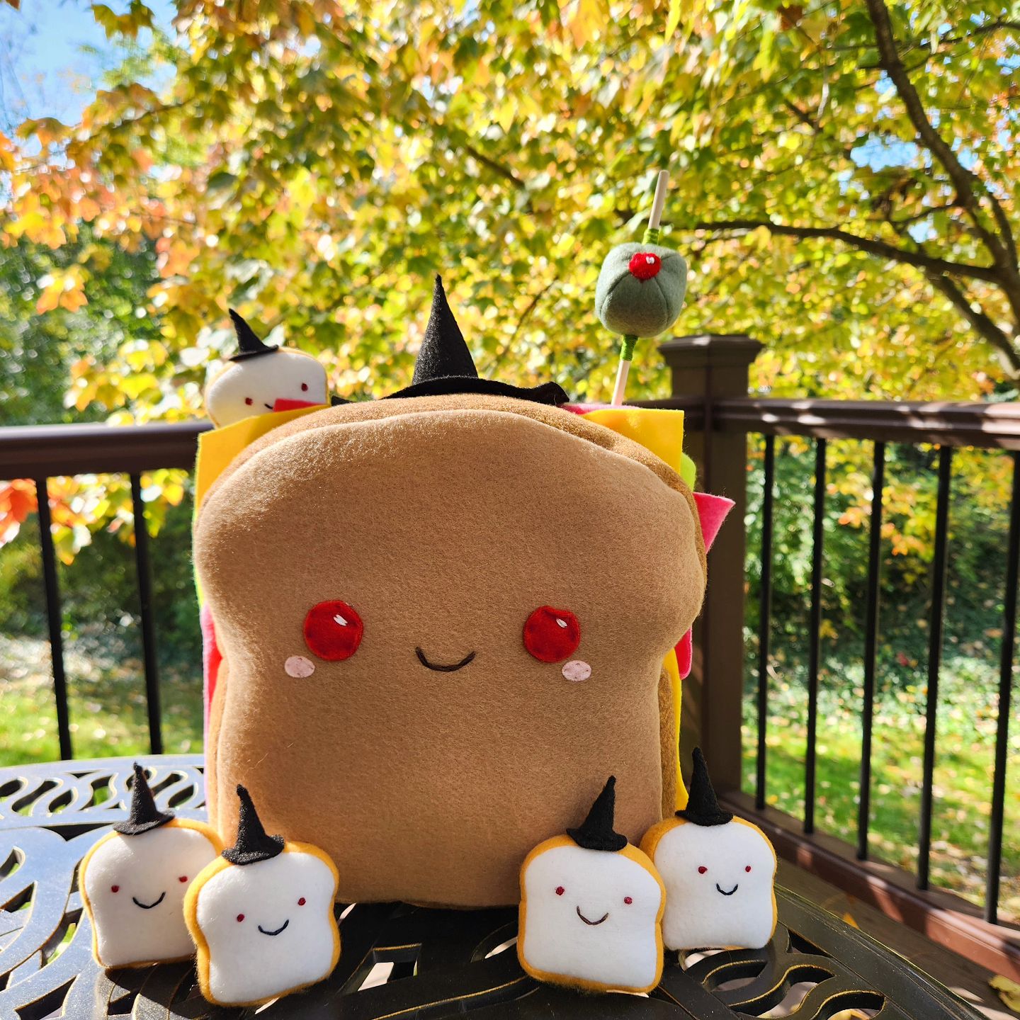 Sandwich Witch and Tiny Toast plush toys by Taneko Says Hello