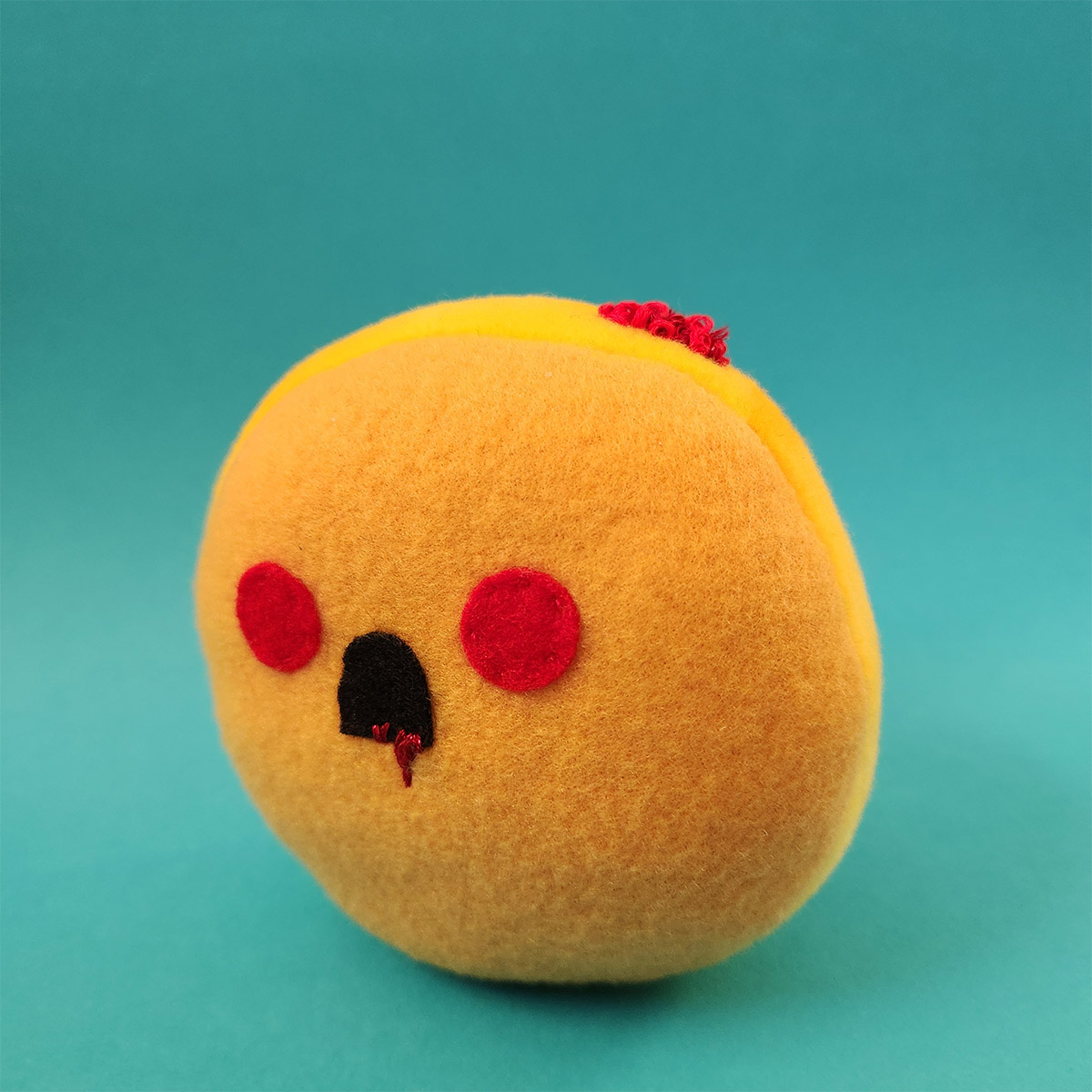 plush toy of a zombie Undead Jelly Donut looking for jam brains by Taneko Says Hello