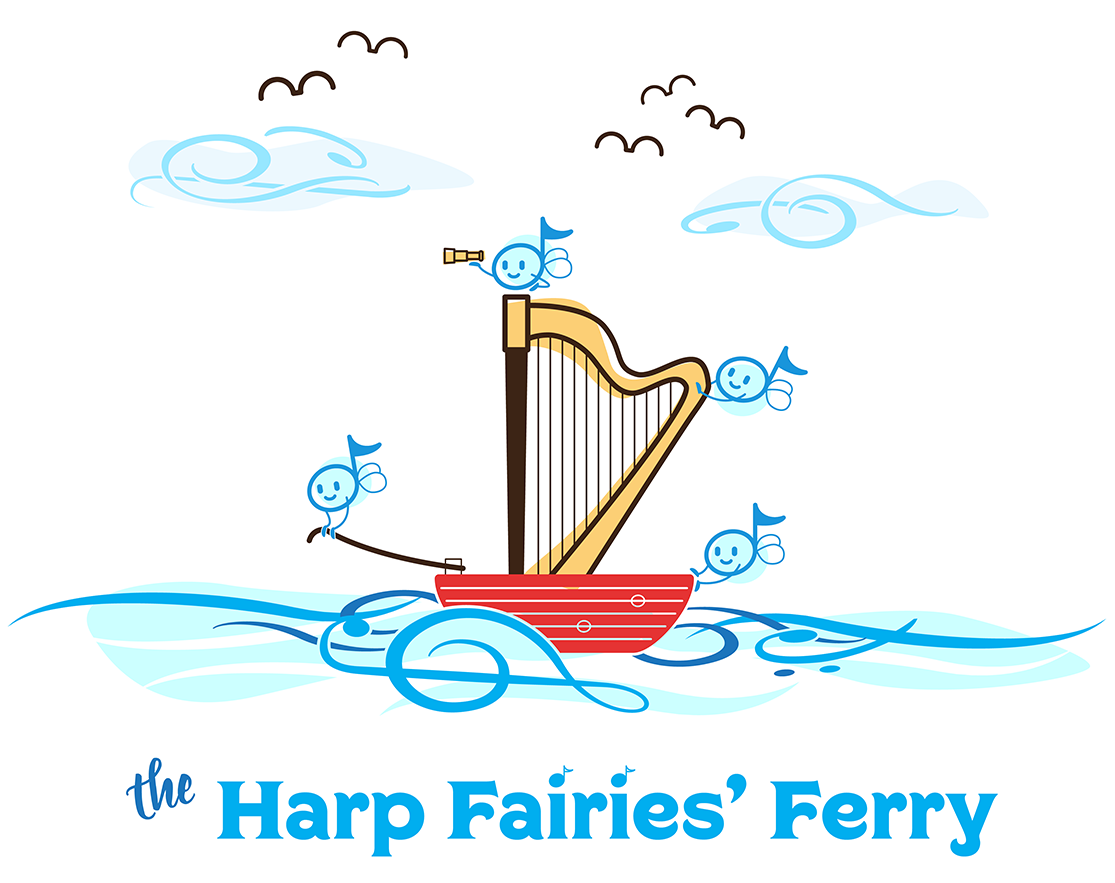 Harp Fairies Ferry concept and illustration by Sophia Adalaine // freelance art and design commission