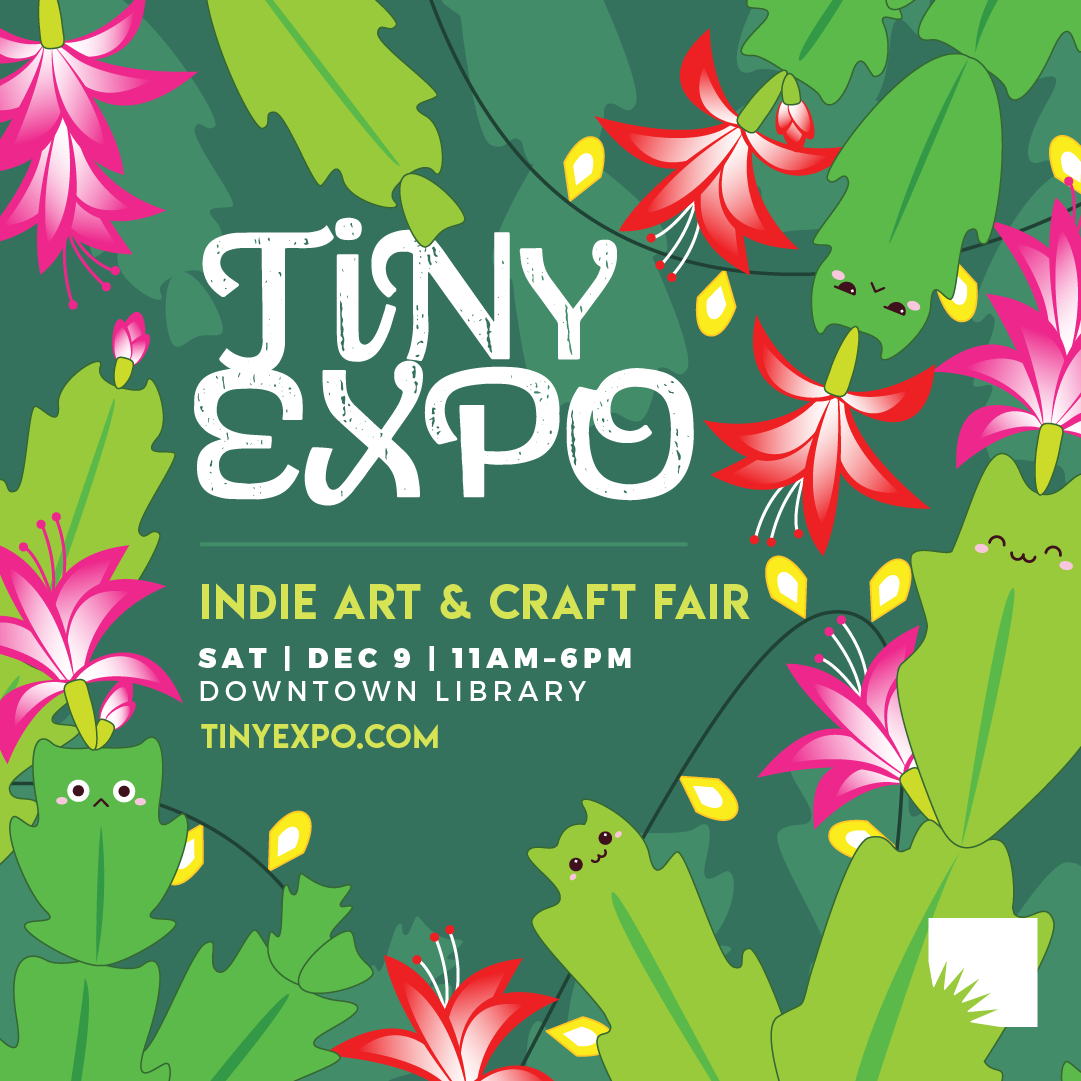 Ann Arbor District Library Tiny Expo event marketing by Sophia Adalaine // freelance art and design commission