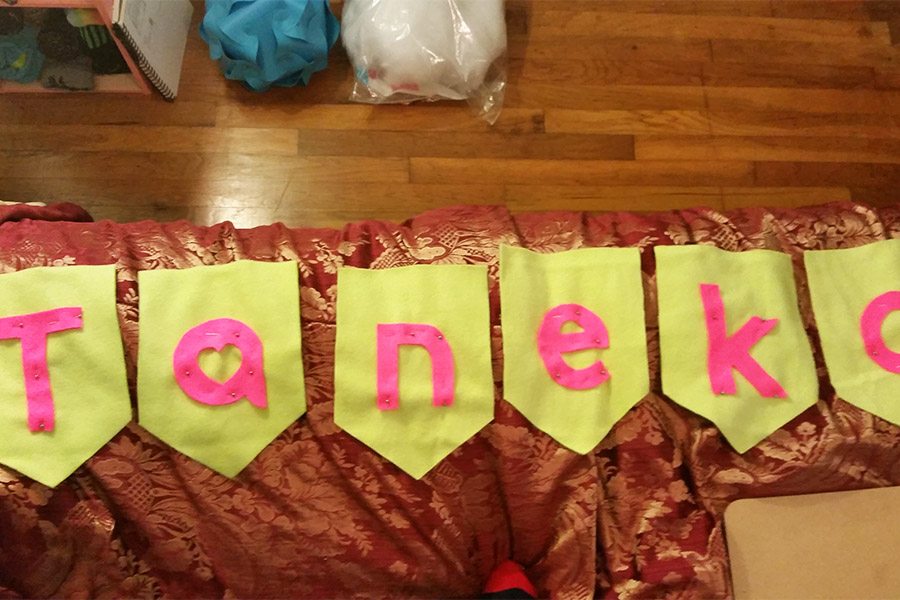handmade booth banner for Taneko