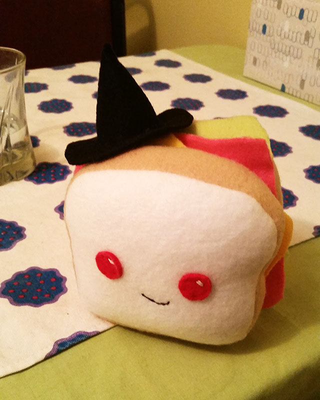 sandwich witch handmade plushie