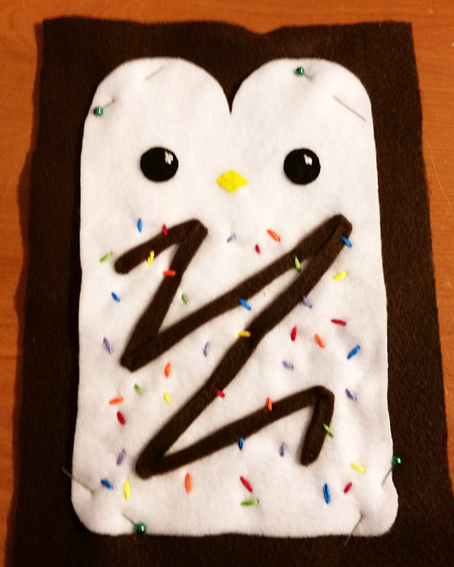 work in progress of Hot Fudge Sundae Pastry Penguin plushie