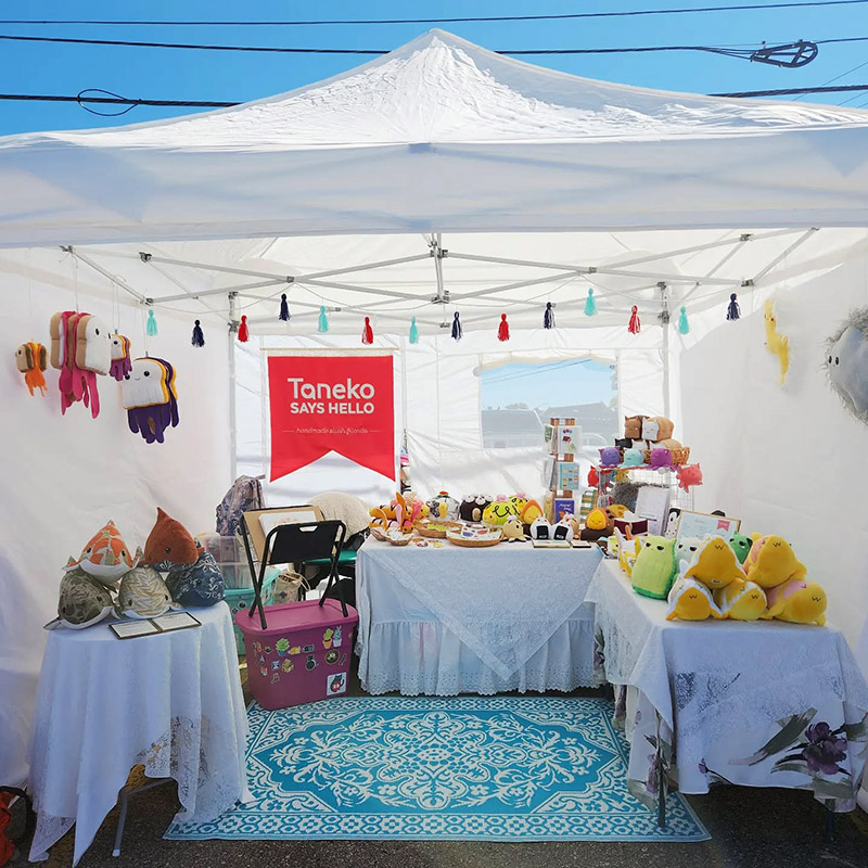 Taneko Says Hello booth display at DIY Street Fair