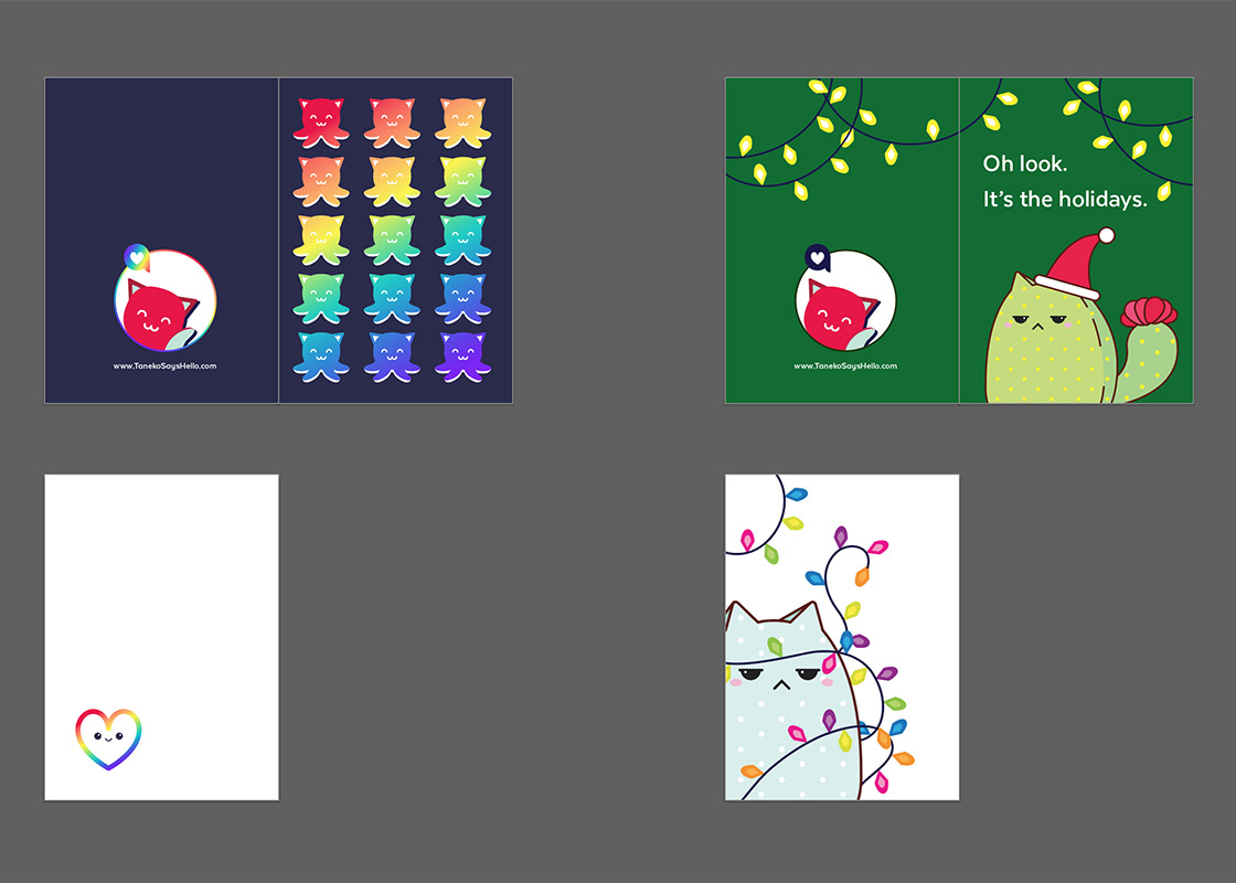 screenshot of two greeting card designs