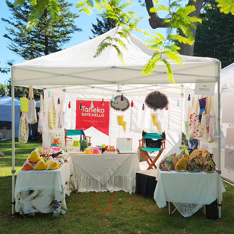 Taneko Says Hello booth display at South Haven Art Fair