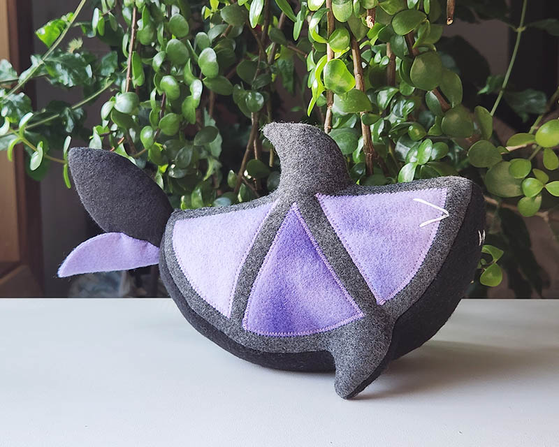 Baby Lemon Shark with purple wedges and black peel body