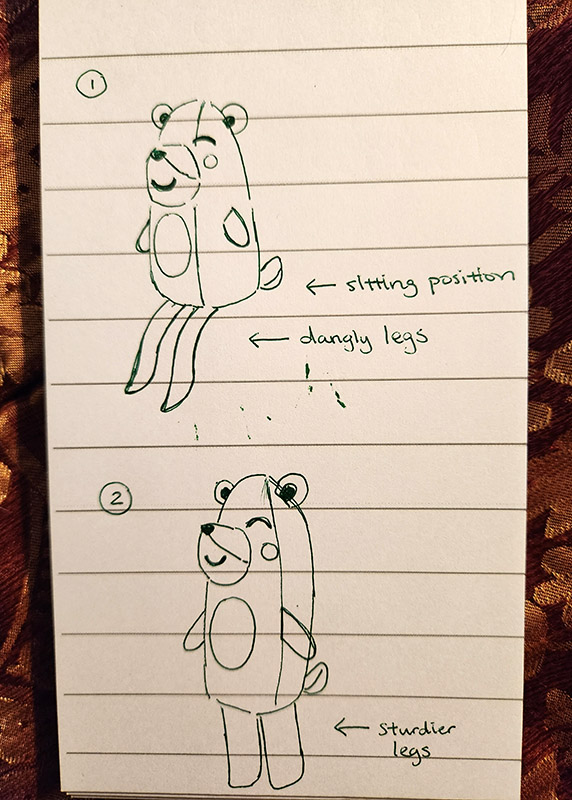 sketch options for the character Merry Bear