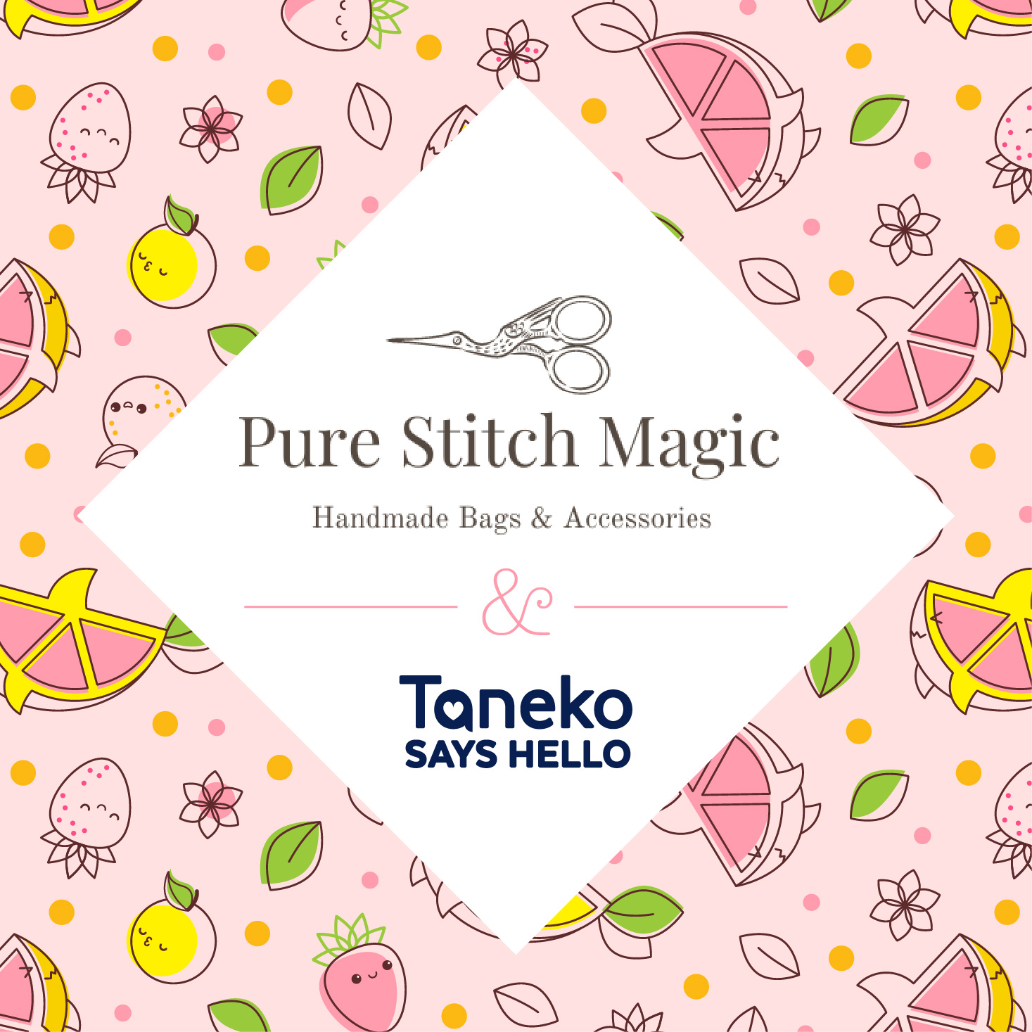 partnership square signage // Pure Stitch Magic X Taneko Says Hello
