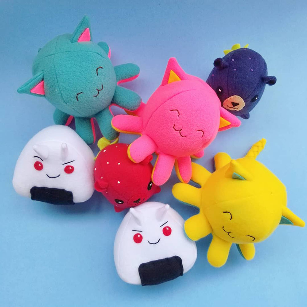 Wholesale handmade plush toys by Taneko Says Hello for Booksweet