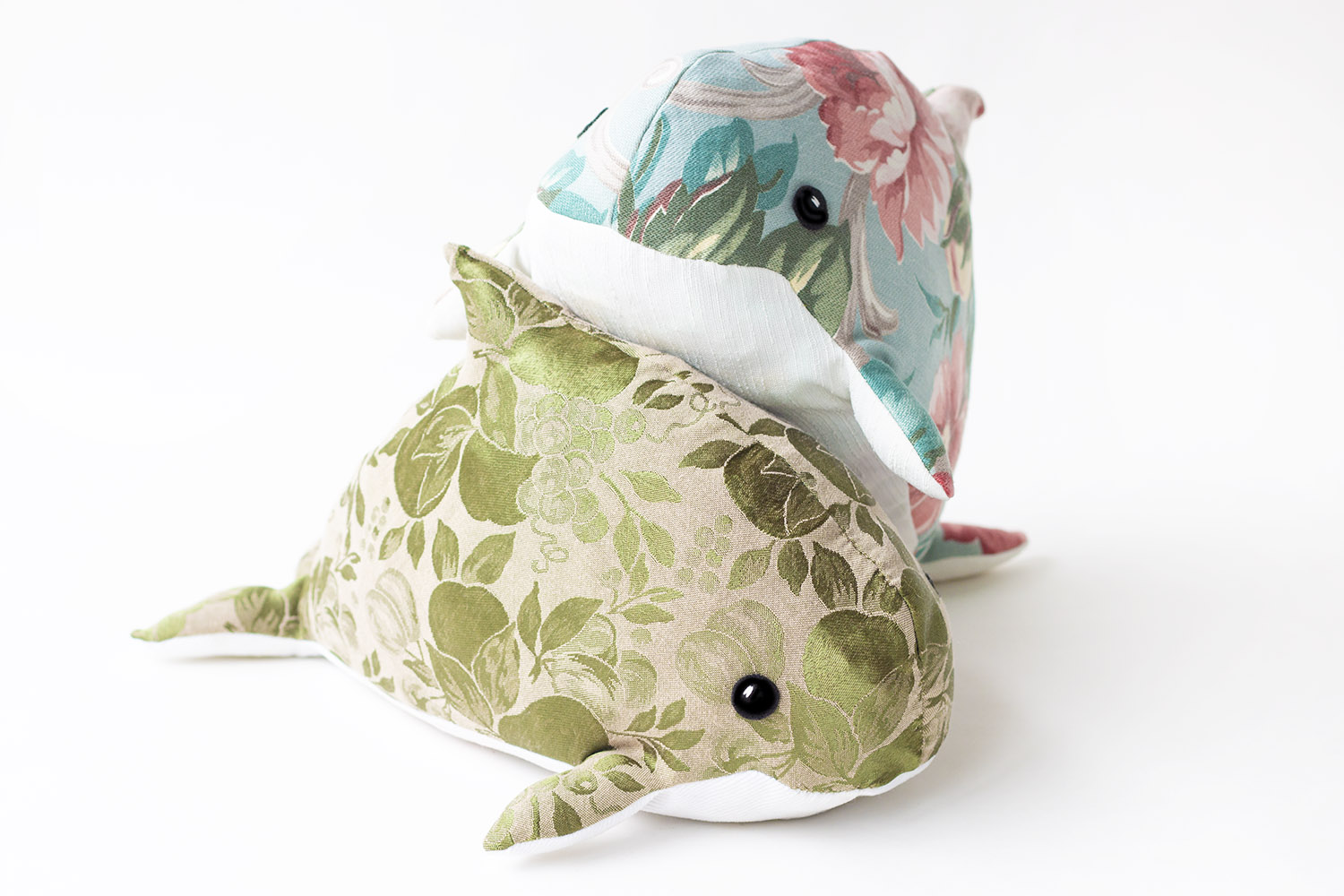 Repurposed Porpoise plush toys handmade by Sophia Adalaine