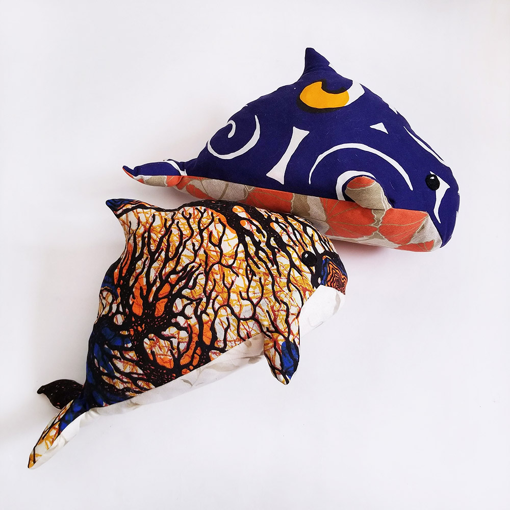 Repurposed Porpoise plush toys handmade by Sophia Adalaine