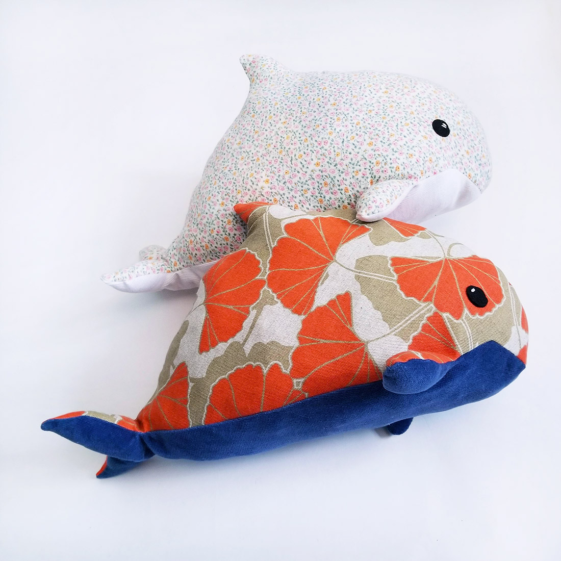 Repurposed Porpoise plush toys handmade by Sophia Adalaine