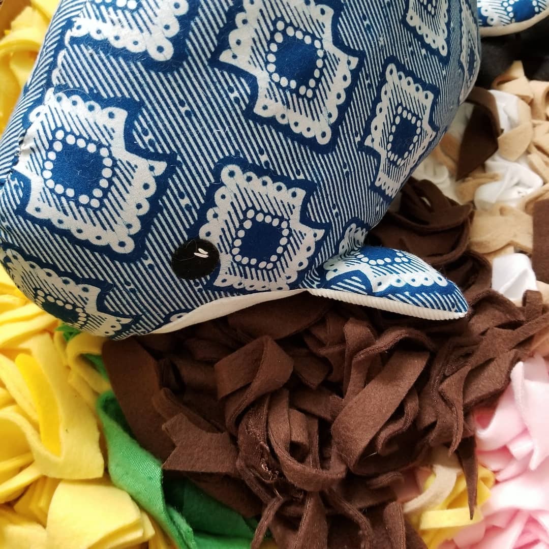 Repurposed Porpoise plush toys handmade by Sophia Adalaine