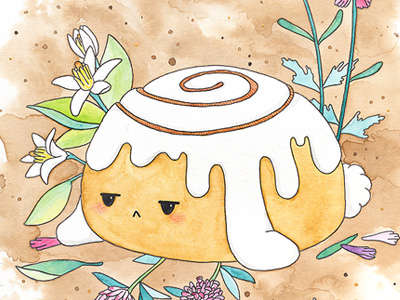 Original character art // Taneko and friends mixed media illustrations