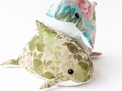 Repurposed Porpoise // unique handmade repurposed plush toy by Sophia Adalaine