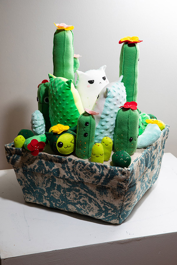 A Pot of Cactus Cats // soft sculpture art by Sophia Adalaine