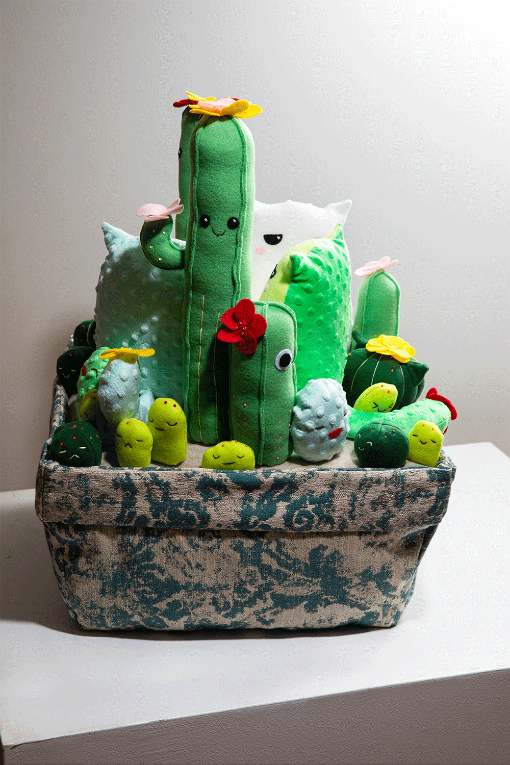 A Pot of Cactus Cats stop motion animation // soft sculpture art by Sophia Adalaine