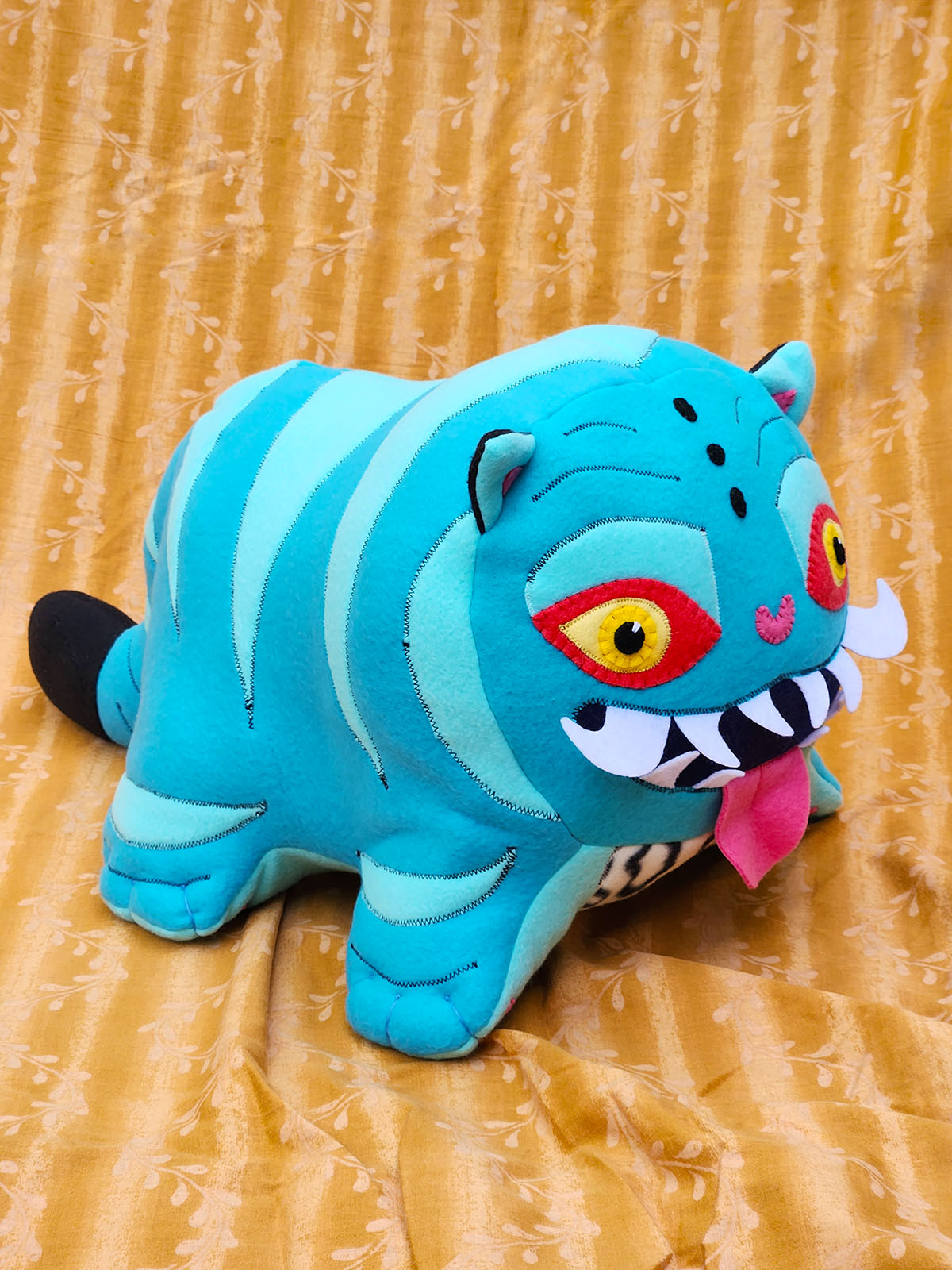 Derpy the Tiger from Kpop Demon Hunters // soft sculpture art by Sophia Adalaine