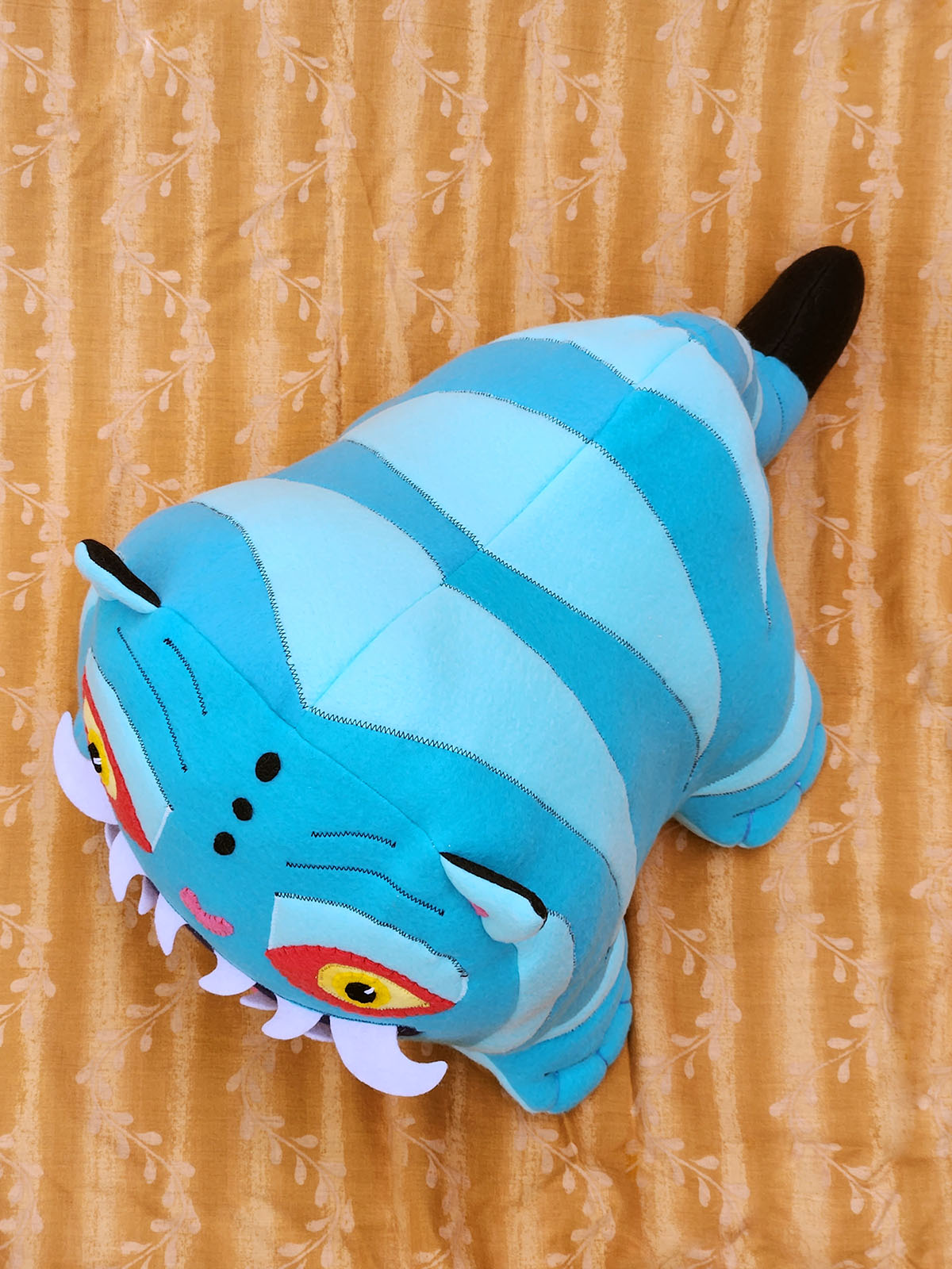 Derpy the Tiger from Kpop Demon Hunters // soft sculpture art by Sophia Adalaine