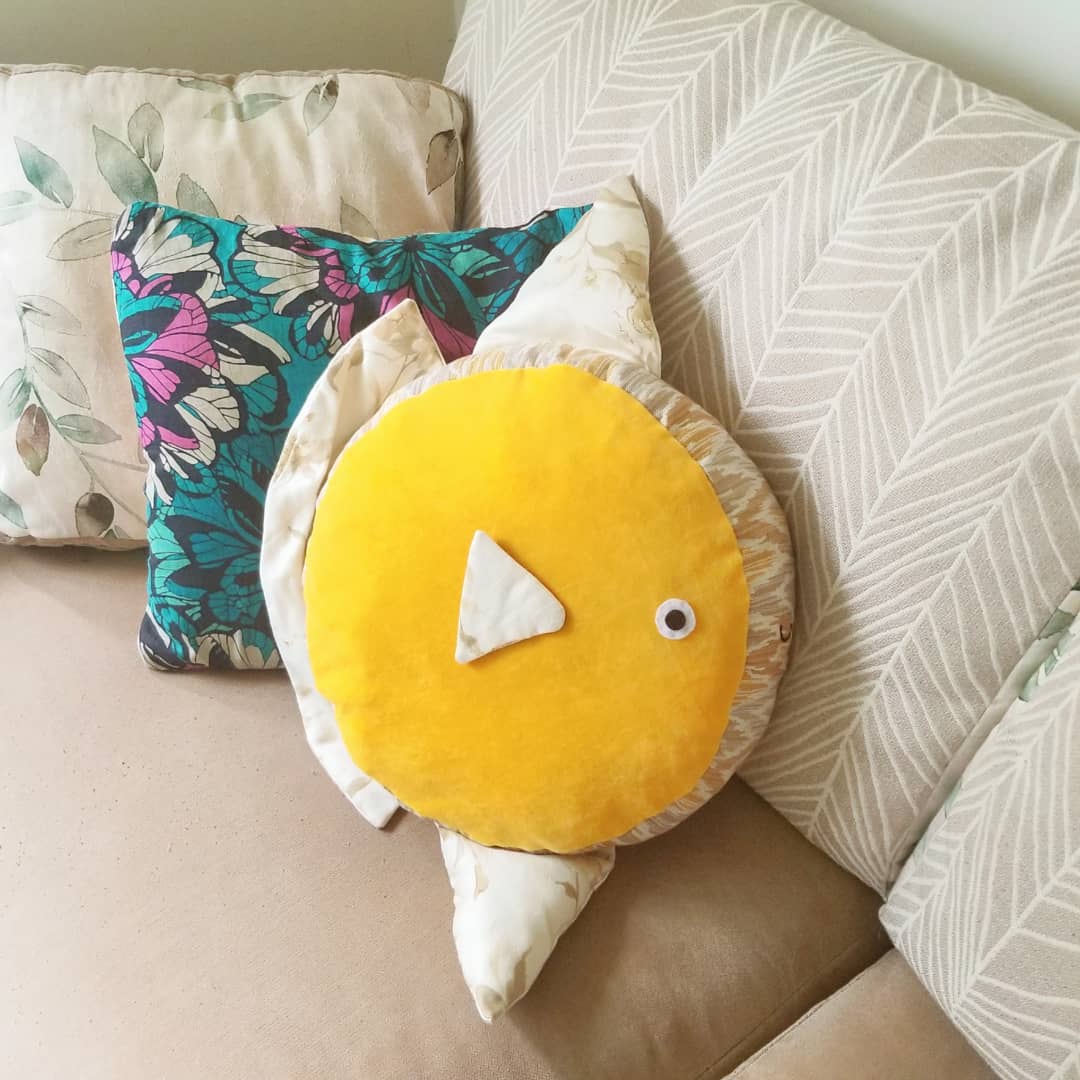 Sunfish Zafu cushion handmade by Sophia Adalaine