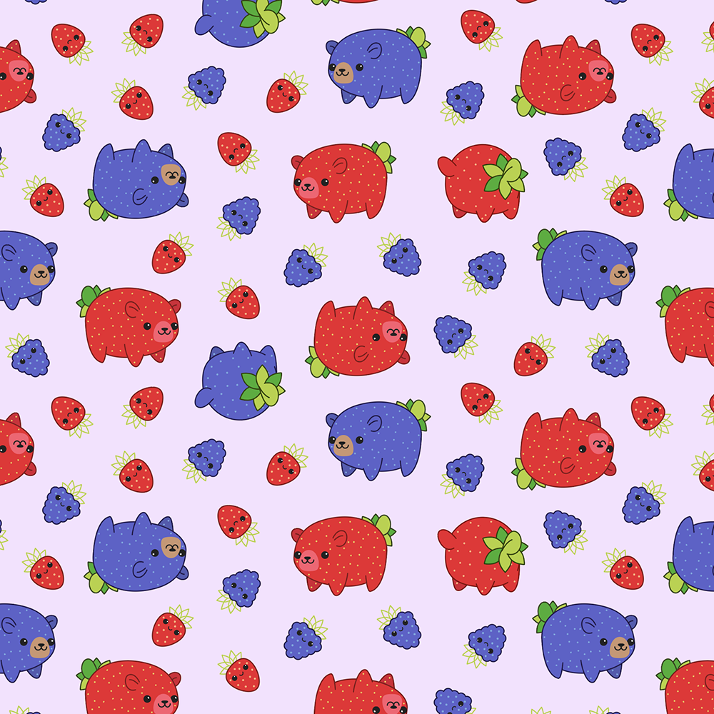 Surface pattern design of Bearries // Sophia Adalaine at Taneko Says Hello