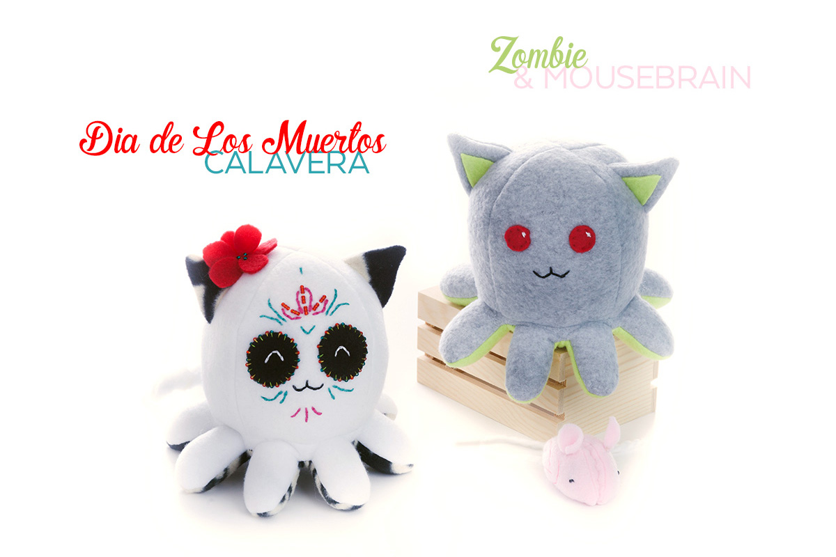 Limited Time Halloween Taneko plushies by Sophia Adalaine // octopus cat octocat handmade plush toy
